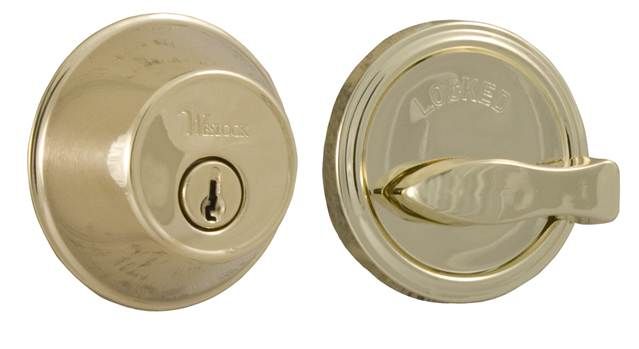 Weslock 00371-B-3SL23 300 Series Single Cylinder Deadbolt with Adjustable Latch and Deadbolt Strikes Lifetime Brass Finish