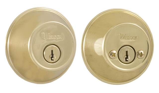 Weslock 00372-B-3SL23 300 Series Double Cylinder Deadbolt with Adjustable Latch and Deadbolt Strikes Lifetime Brass Finish