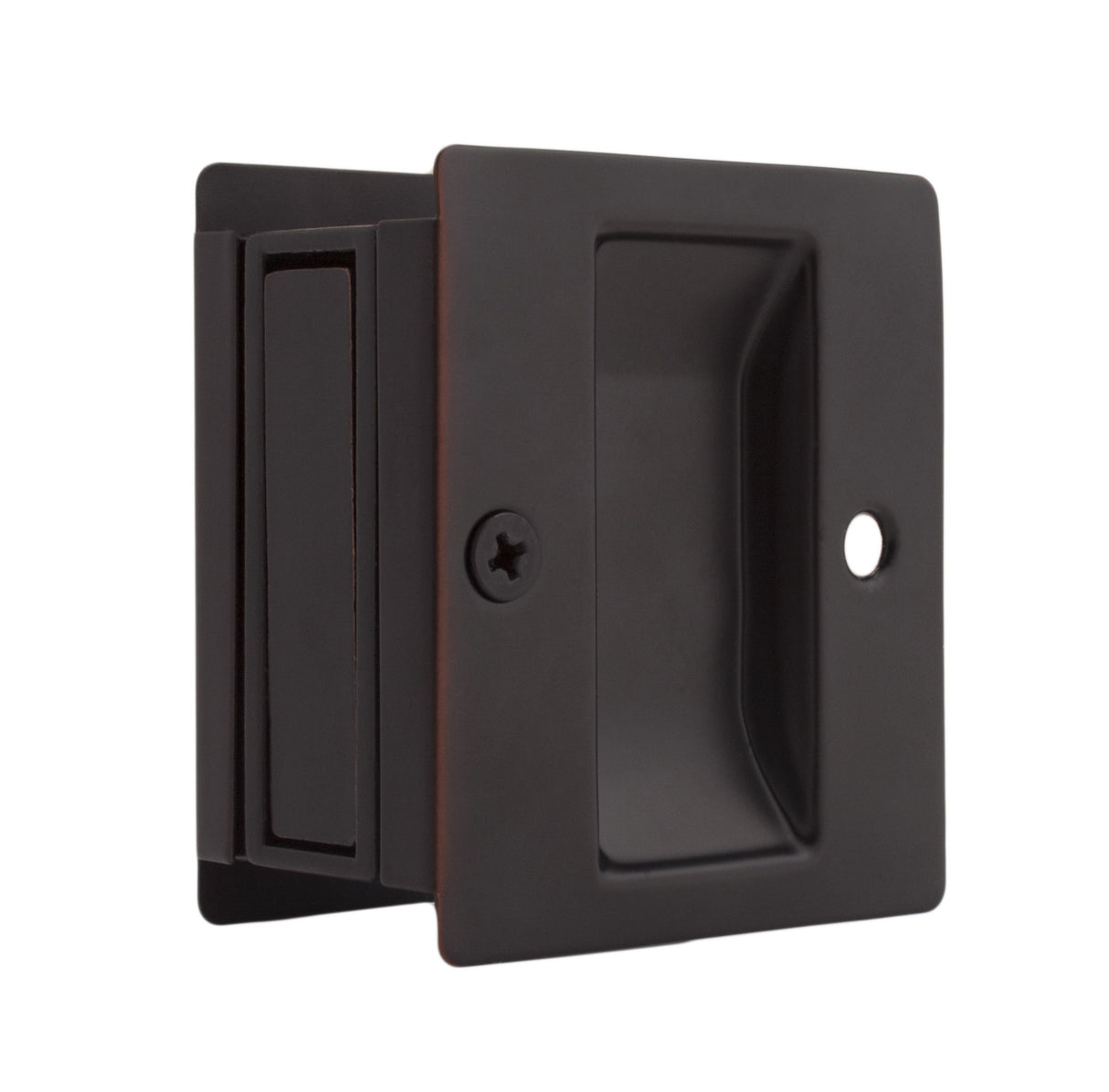 Weslock 00527X1X1 Rectangular Passage Pocket Door Lock with Adjustable Backset and Full Lip Strike Oil Rubbed Bronze Finish
