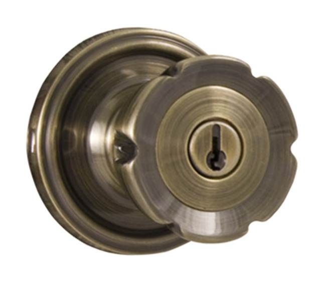 Weslock 00640EAEASL23 Eleganti Entry Lock with Adjustable Latch and Full Lip Strike Antique Brass Finish