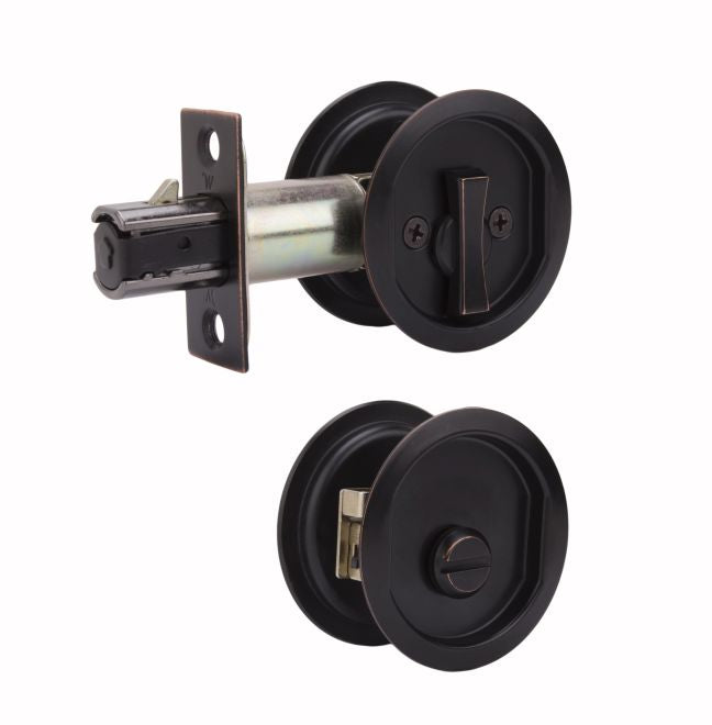 Weslock 00677X1X1 Round Privacy Pocket Door Lock Oil Rubbed Bronze Finish