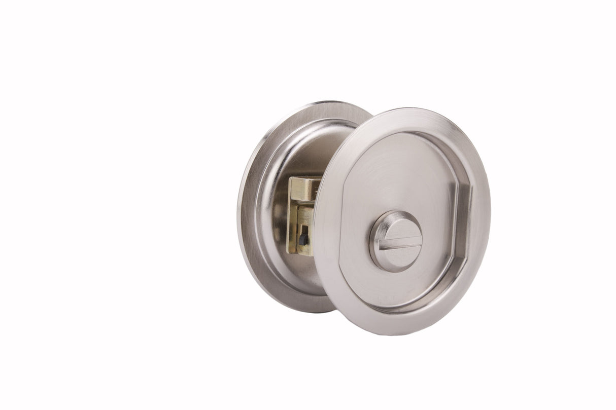 Weslock 00677XNXN Round Privacy Pocket Door Lock Satin Nickel Finish