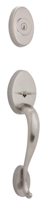 Weslock 02115-N--002D Lexington Exterior Active Handleset with Adjustable Latch and Round Corner Strikes Satin Nickel Finish