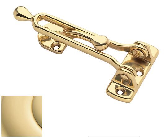 Baldwin 0250031 Door Guard Unlacquered Brass Finish - Baldwin Quickship Item *