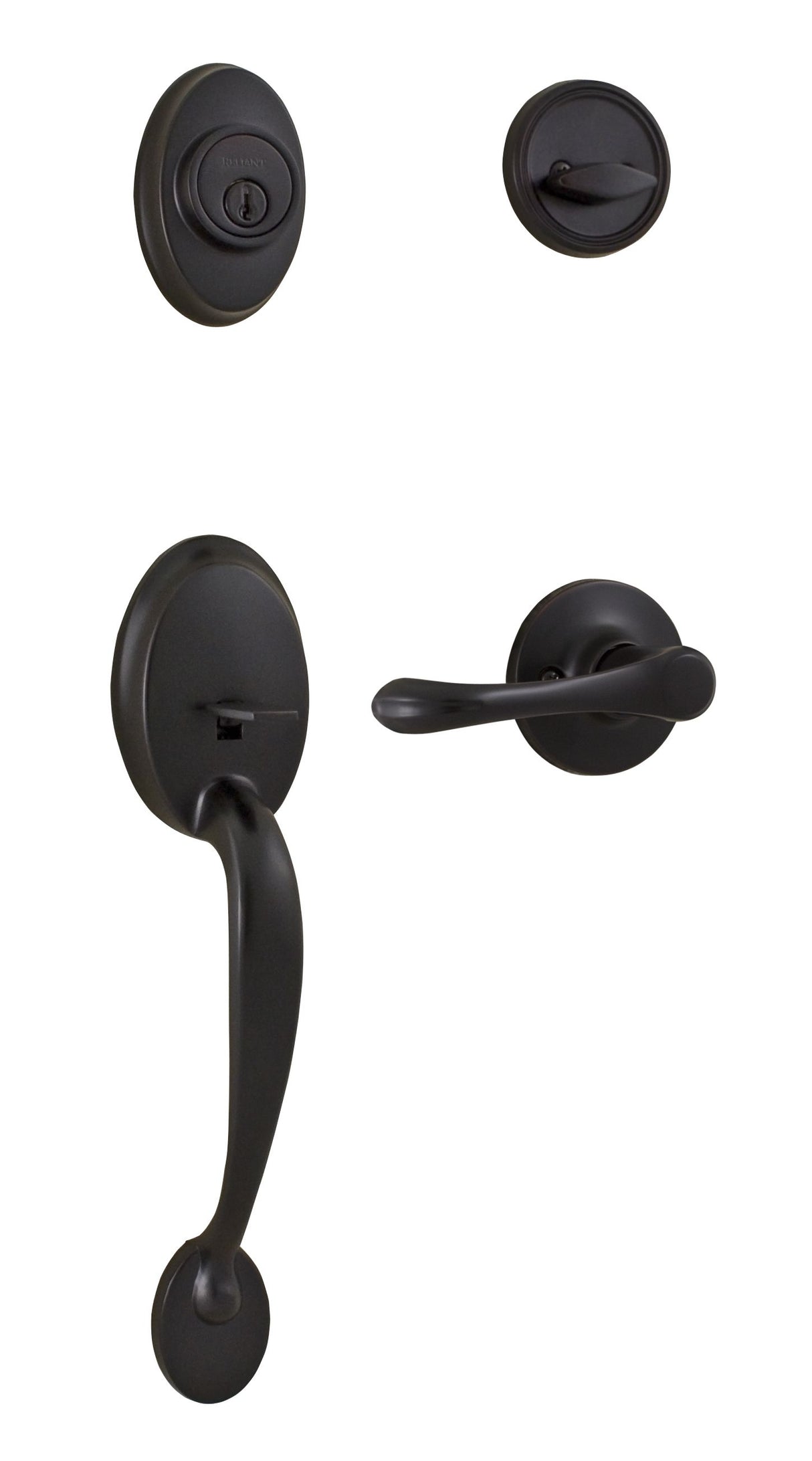 Weslock 02810-1V1FR2D Hillcrest Single Cylinder Handleset with Somerset Trim with Adjustable Latch and Round Corner Strikes Oil Rubbed Bronze Finish
