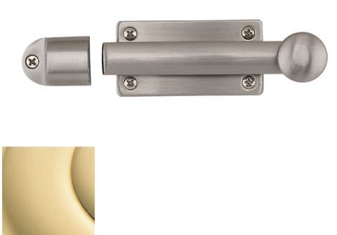 Baldwin 0345031 Dutch Door Bolt Unlacquered Brass Finish