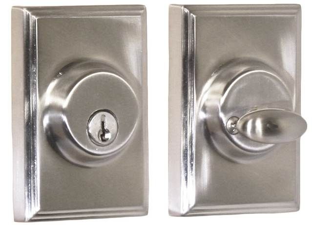 Weslock 03771-N-NSL23 Woodward Single Cylinder Deadbolt with Adjustable Latch and Deadbolt Strike Satin Nickel Finish