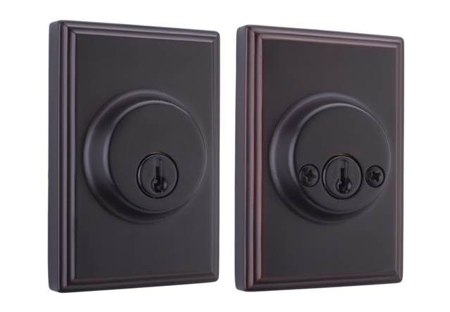 Weslock 03772-1-1SL23 Woodward Double Cylinder Deadbolt with Adjustable Latch and Deadbolt Strike Oil Rubbed Bronze Finish