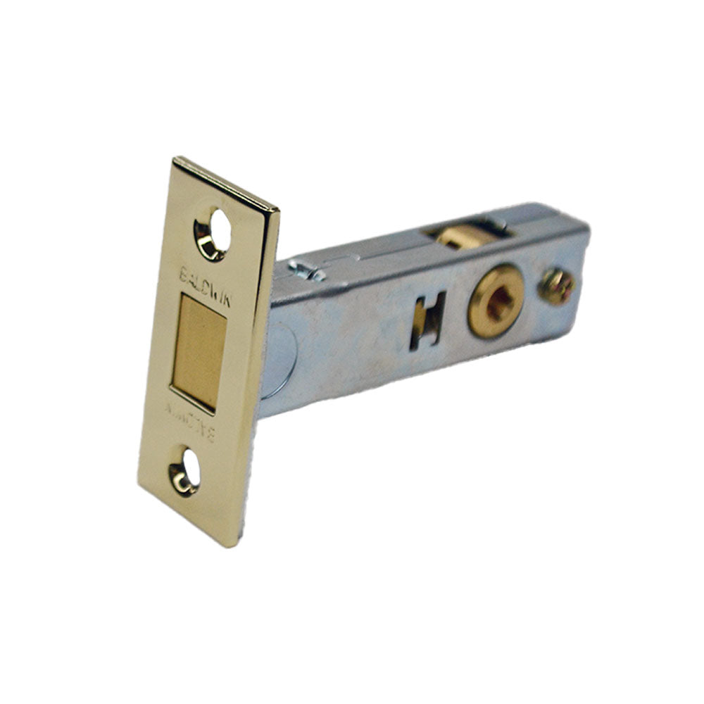 Baldwin 0418003LTP Contemporary Mortise Door Bolt with 2-3/8" Backset Less Turn Piece Lifetime Brass Finish