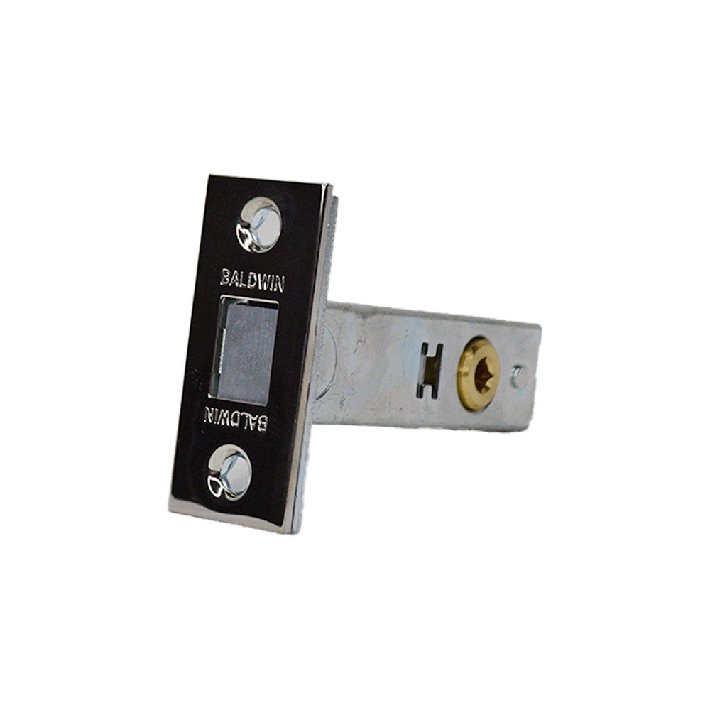 Baldwin 0418055LTP Contemporary Mortise Door Bolt with 2-3/8" Backset Less Turn Piece Lifetime Bright Nickel Finish