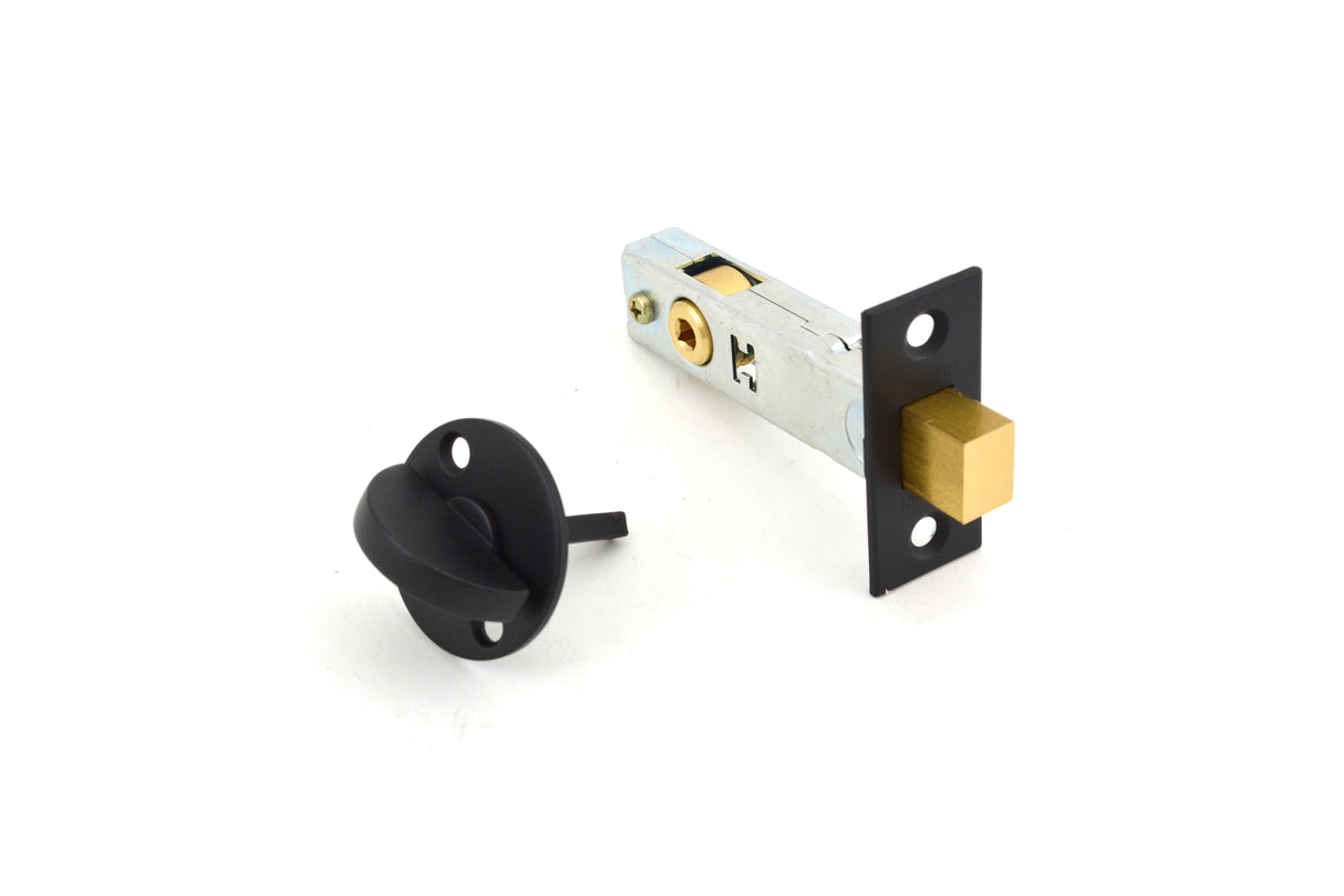 Baldwin 0418190LTP Contemporary Mortise Door Bolt with 2-3/8" Backset Less Turn Piece Satin Black Finish