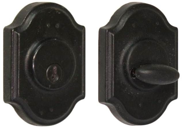 Weslock 07571-2-2SL23 Premiere Single Cylinder Deadbolt with Adjustable Latch and Deadbolt Strike Black Finish