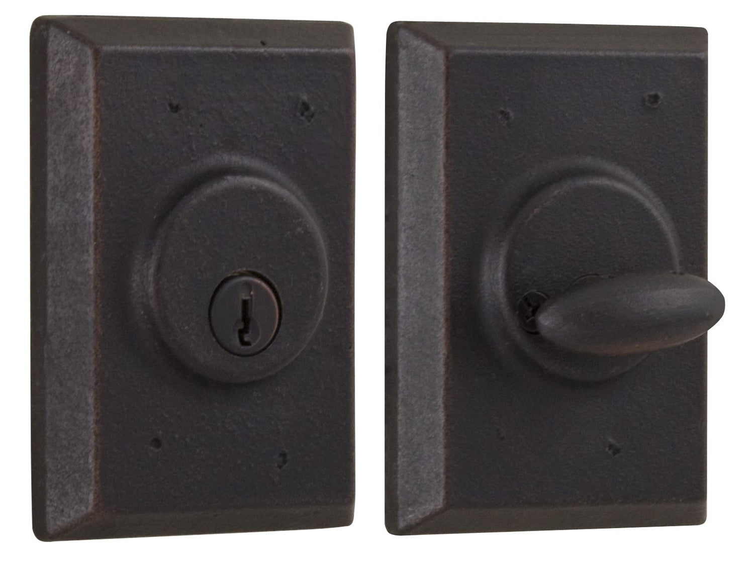 Weslock 07971-1-1SL23 Square Single Cylinder Deadbolt with Adjustable Latch and Deadbolt Strike Oil Rubbed Bronze Finish
