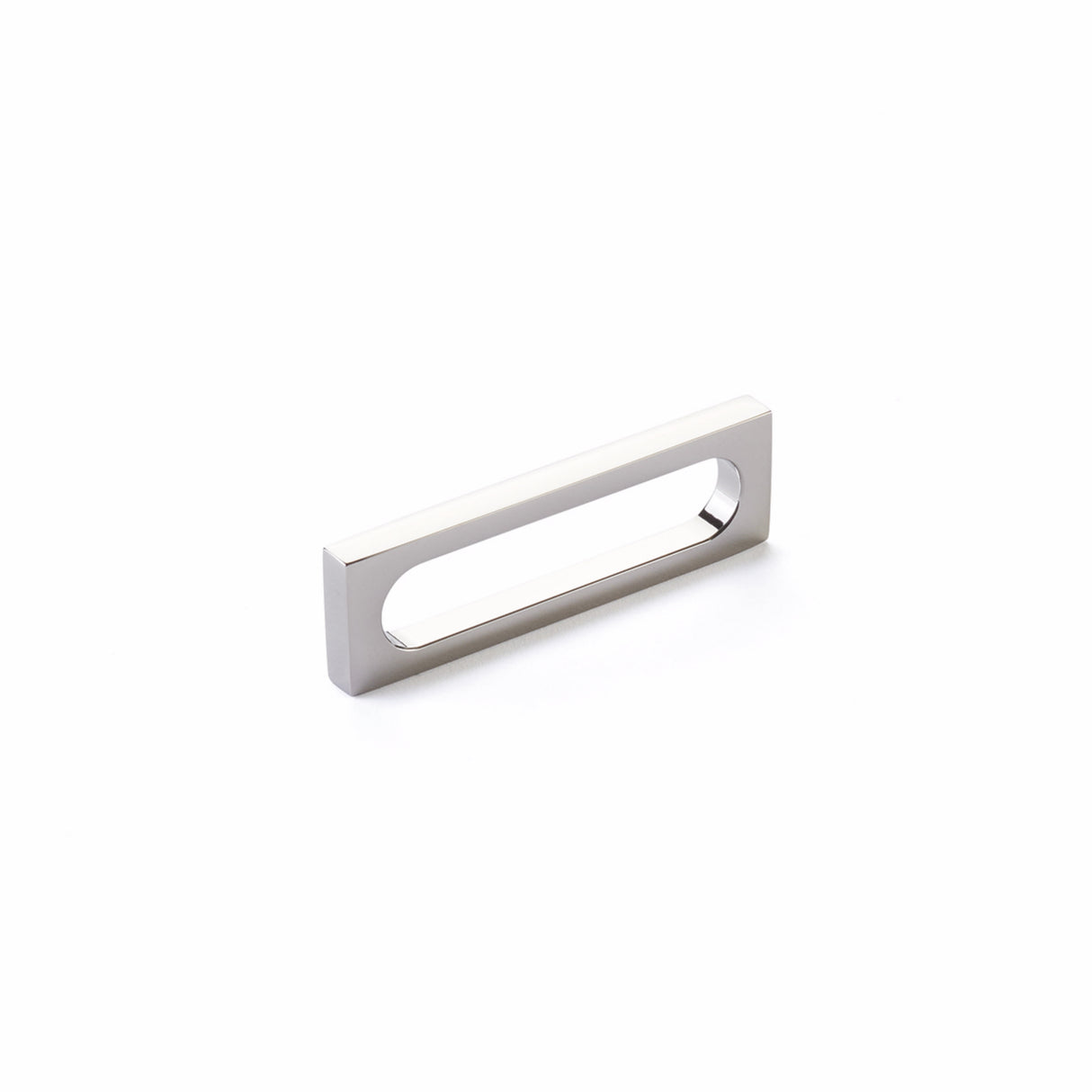 Schaub 10032-PN 3-7/8" Cafe Modern Oval Slot Cabinet Pull with 3-1/2" Center to Center Polished Nickel Finish