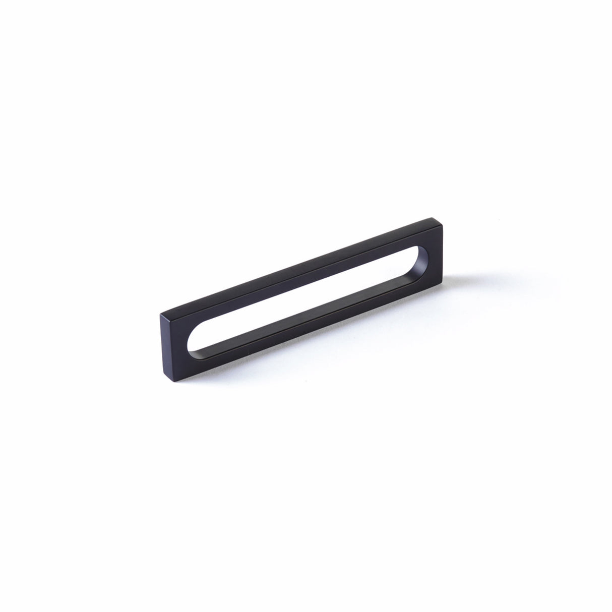 Schaub 10033-MB 5-3/8" Cafe Modern Oval Slot Cabinet Pull with 5" Center to Center Matte Black Finish