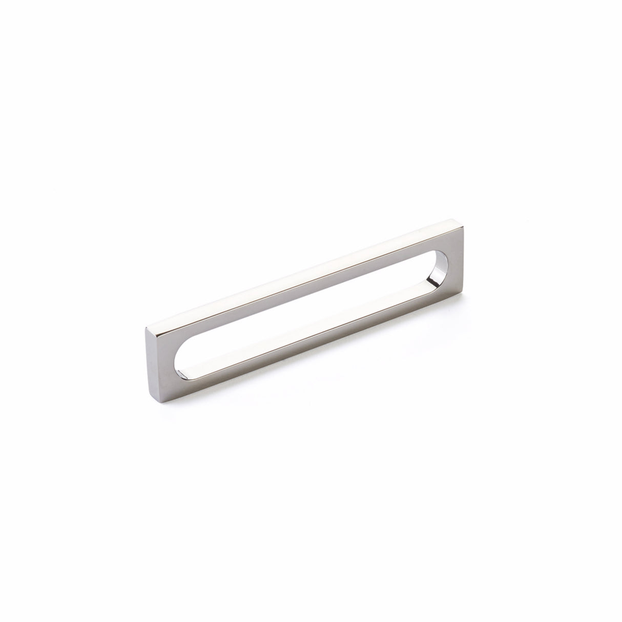 Schaub 10033-PN 5-3/8" Cafe Modern Oval Slot Cabinet Pull with 5" Center to Center Polished Nickel Finish