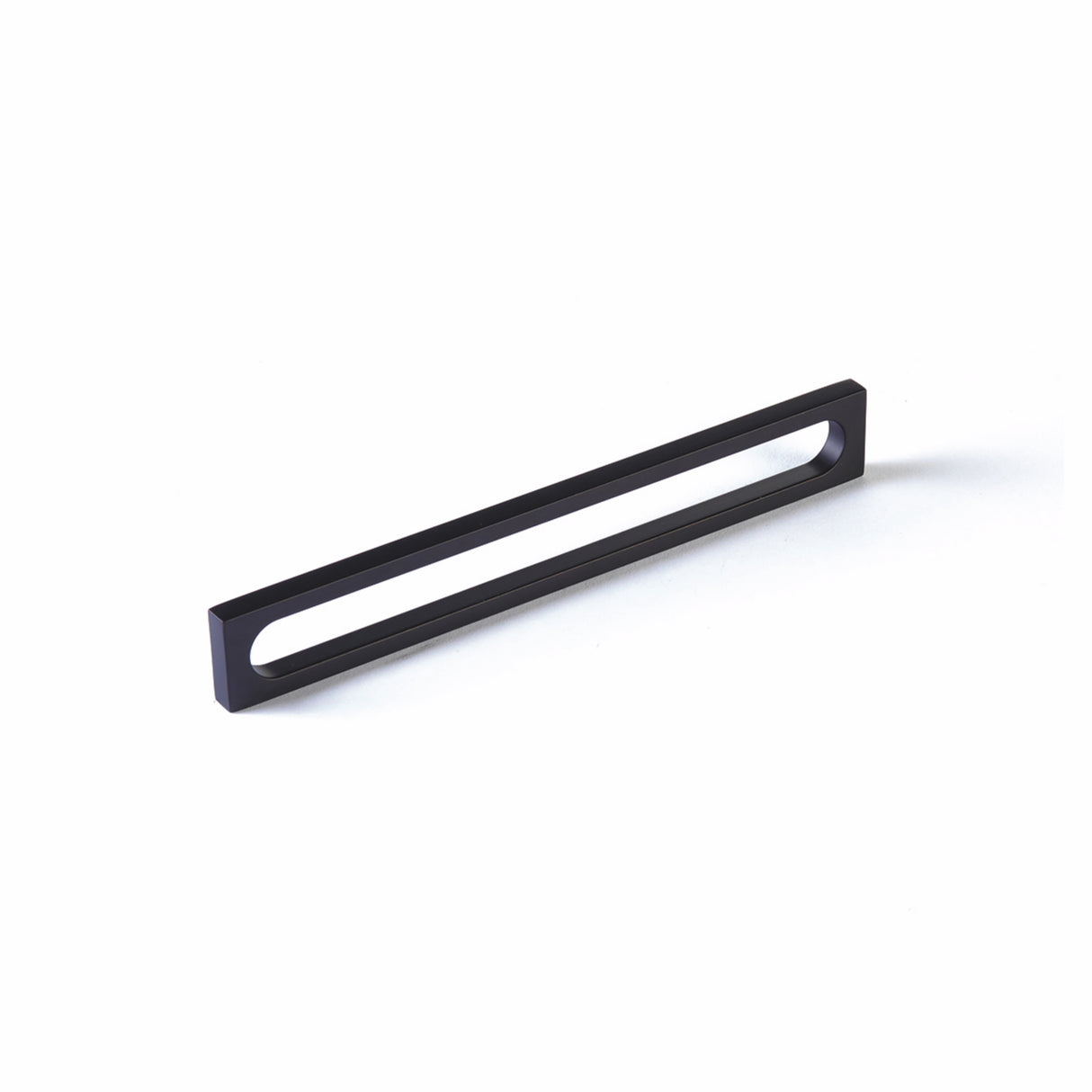 Schaub 10034-MB 8-3/8" Cafe Modern Oval Slot Cabinet Pull with 8" Center to Center Matte Black Finish