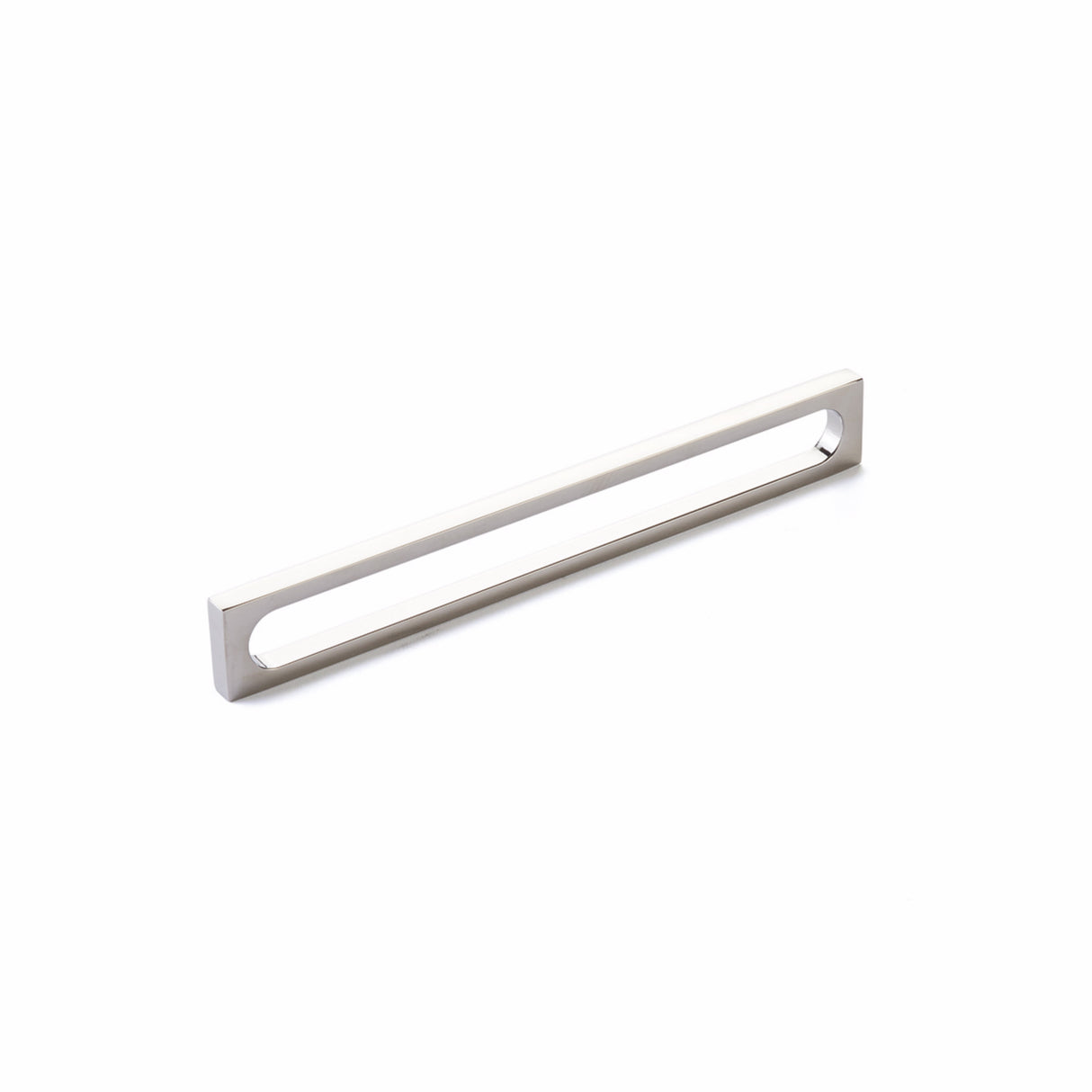 Schaub 10034-PN 8-3/8" Cafe Modern Oval Slot Cabinet Pull with 8" Center to Center Polished Nickel Finish