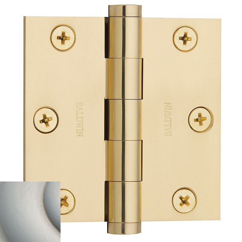 Baldwin 1030056I 3" x 3" Mortise Square Hinge Lifetime Satin Nickel Finish