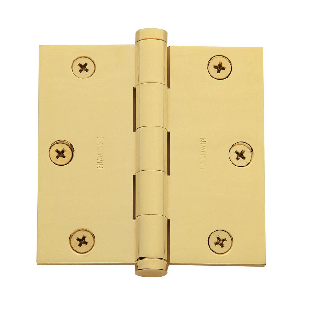 Baldwin 1035003I 3-1/2" x 3-1/2" Mortise Square Hinge Lifetime Brass Finish
