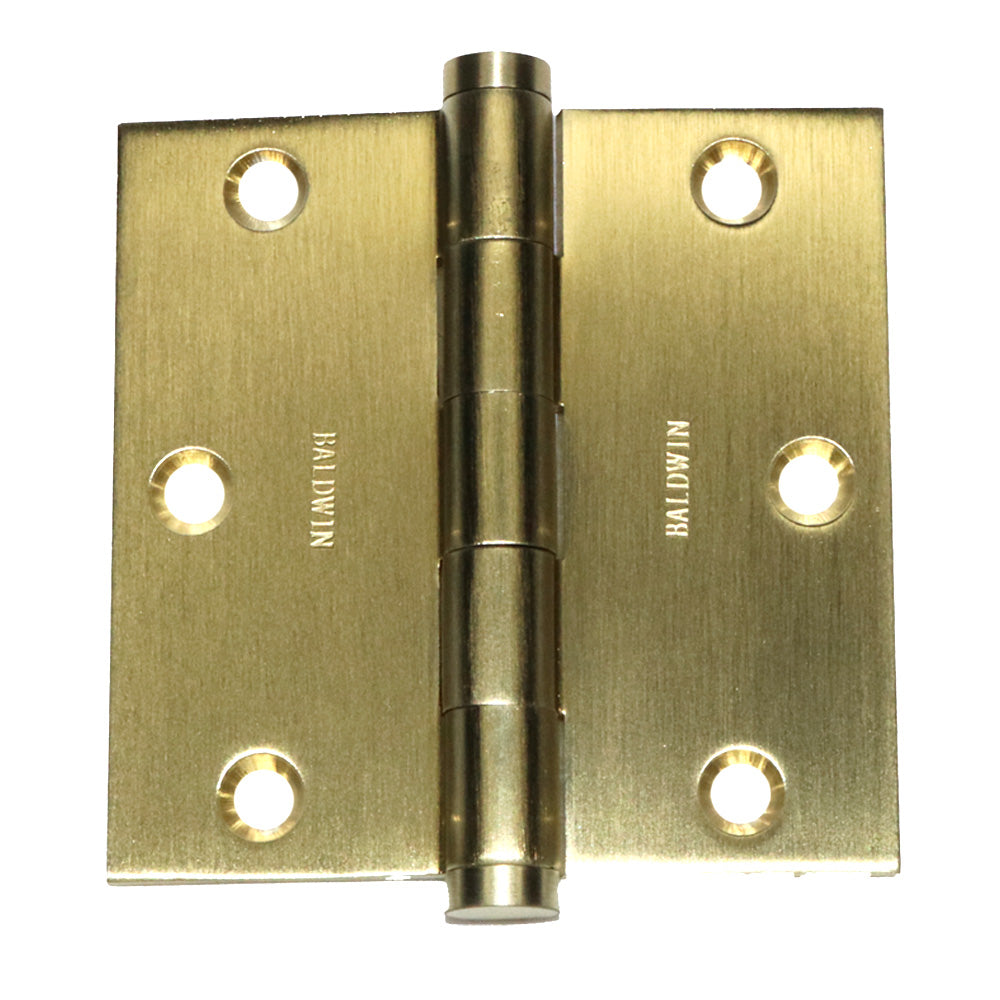 Baldwin 1035044I 3-1/2" x 3-1/2" Mortise Square Hinge Lifetime Satin Brass Finish