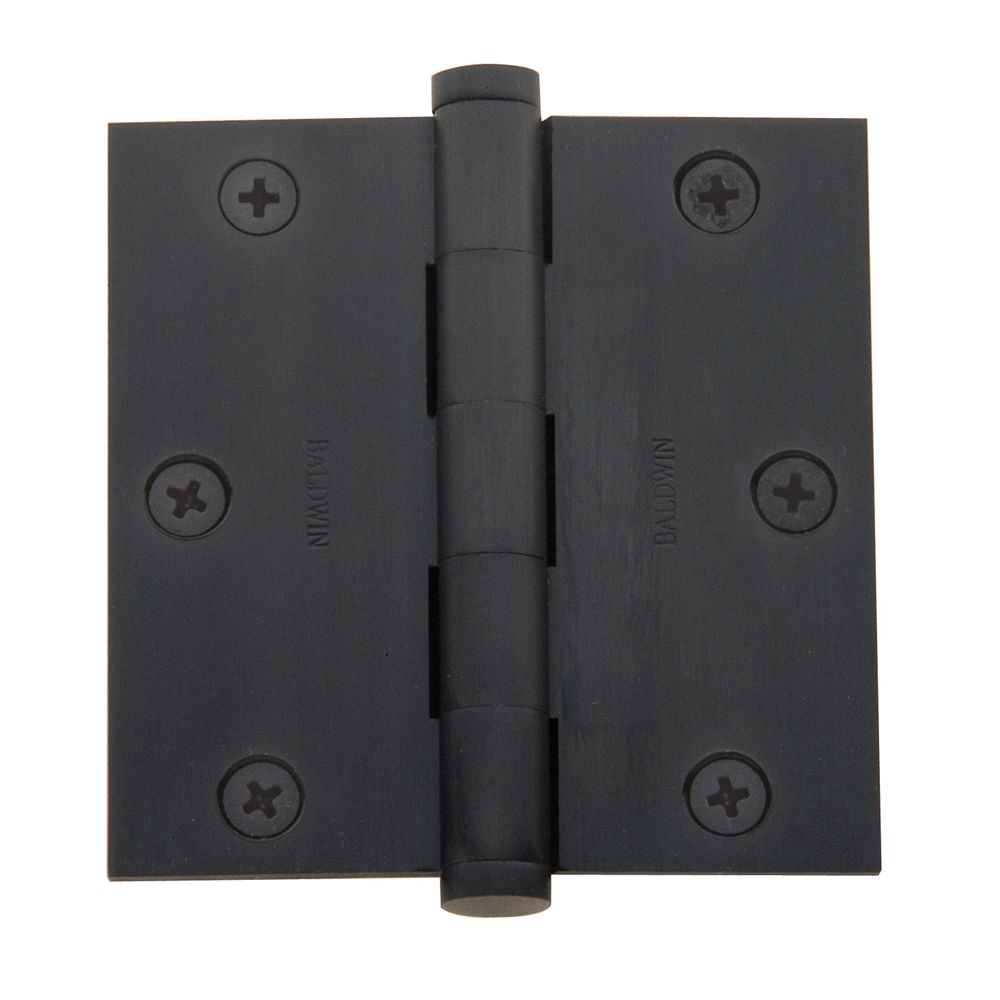 Baldwin 1035102INRP 3-1/2" x 3-1/2" Mortise Square Hinge Non-Removable Pin Oil Rubbed Bronze Finish