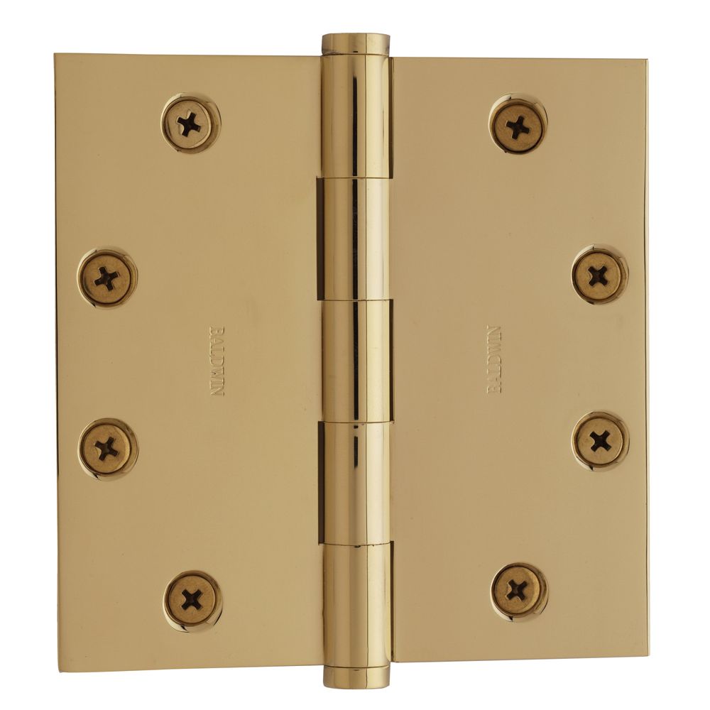 Baldwin 1045003I 4-1/2" x 4-1/2" Mortise Square Hinge Lifetime Brass Finish
