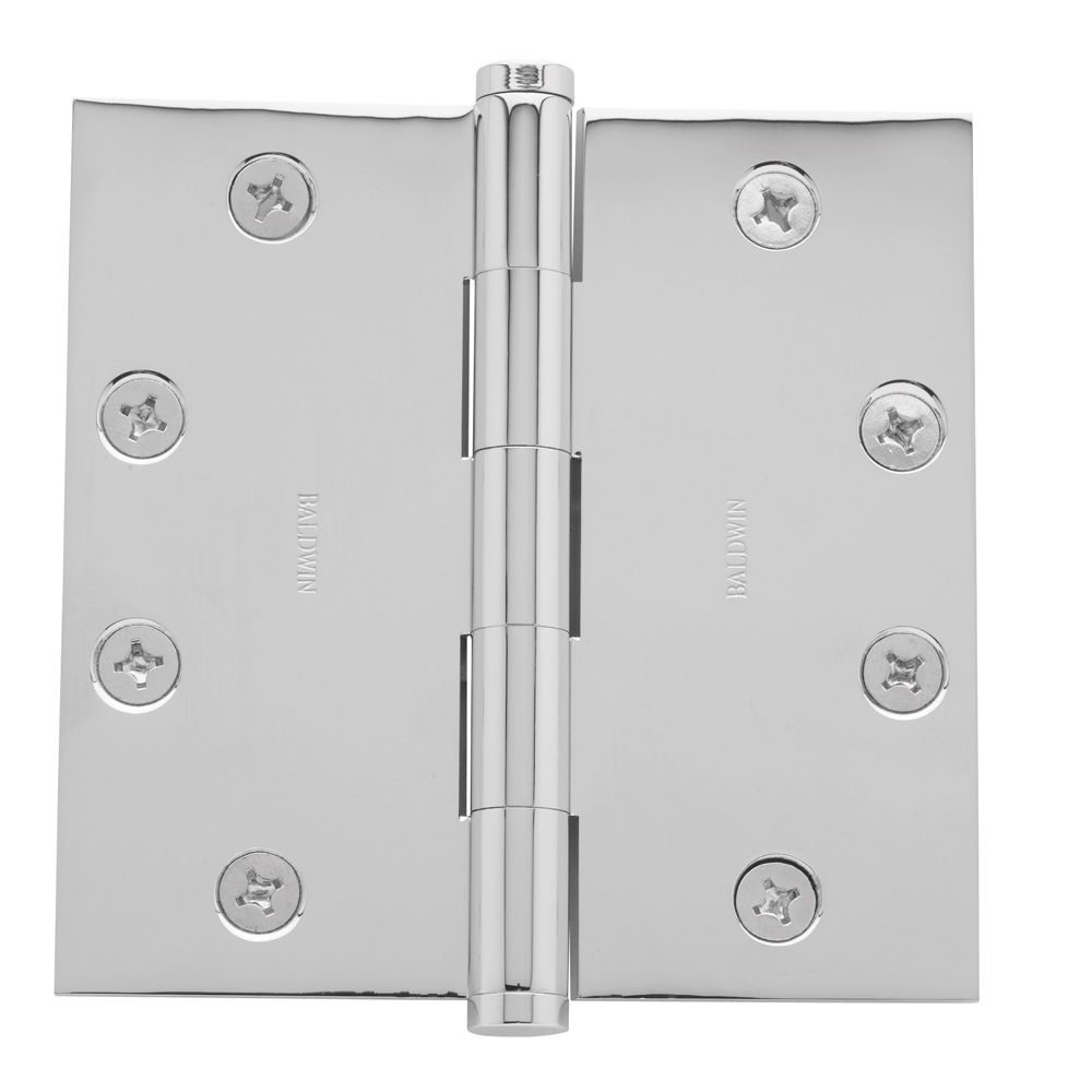 Baldwin 1045260I 4-1/2" x 4-1/2" Mortise Square Hinge Bright Chrome Finish