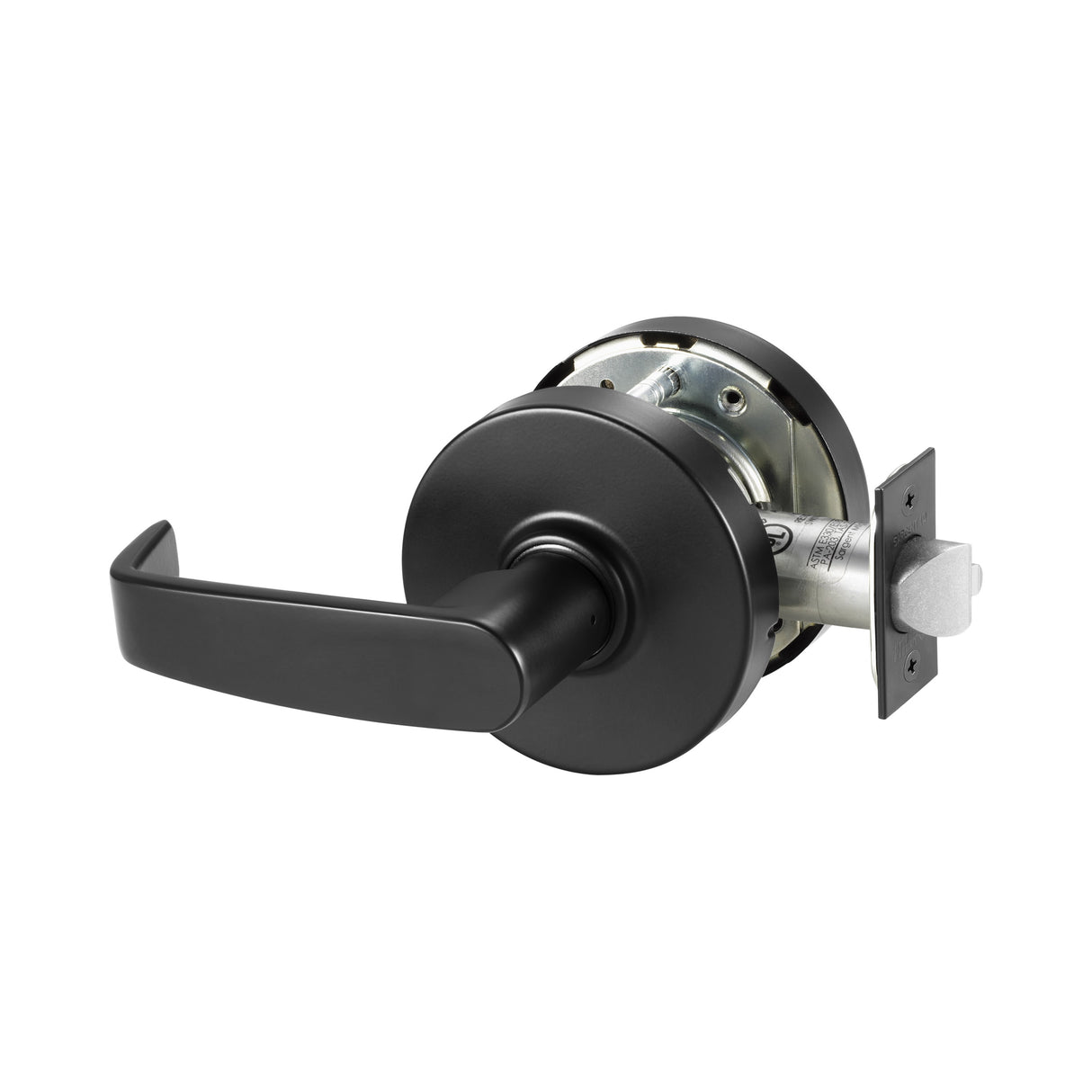 Sargent 10XG153LLBSP Exit Communicating Cylindrical Lever Lock Grade 1 with L Lever and L Rose with ASA Strike Black Suede Powder Coat Finish