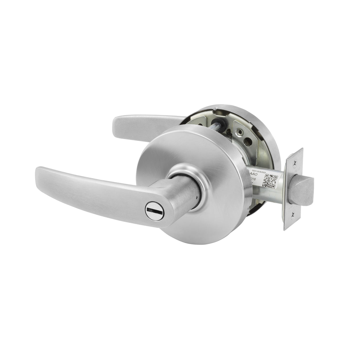 Sargent 10XU65LB26D Privacy (F76A) Cylindrical Lever Lock Grade 1 with B Lever and L Rose with ASA Strike Satin Chrome Finish