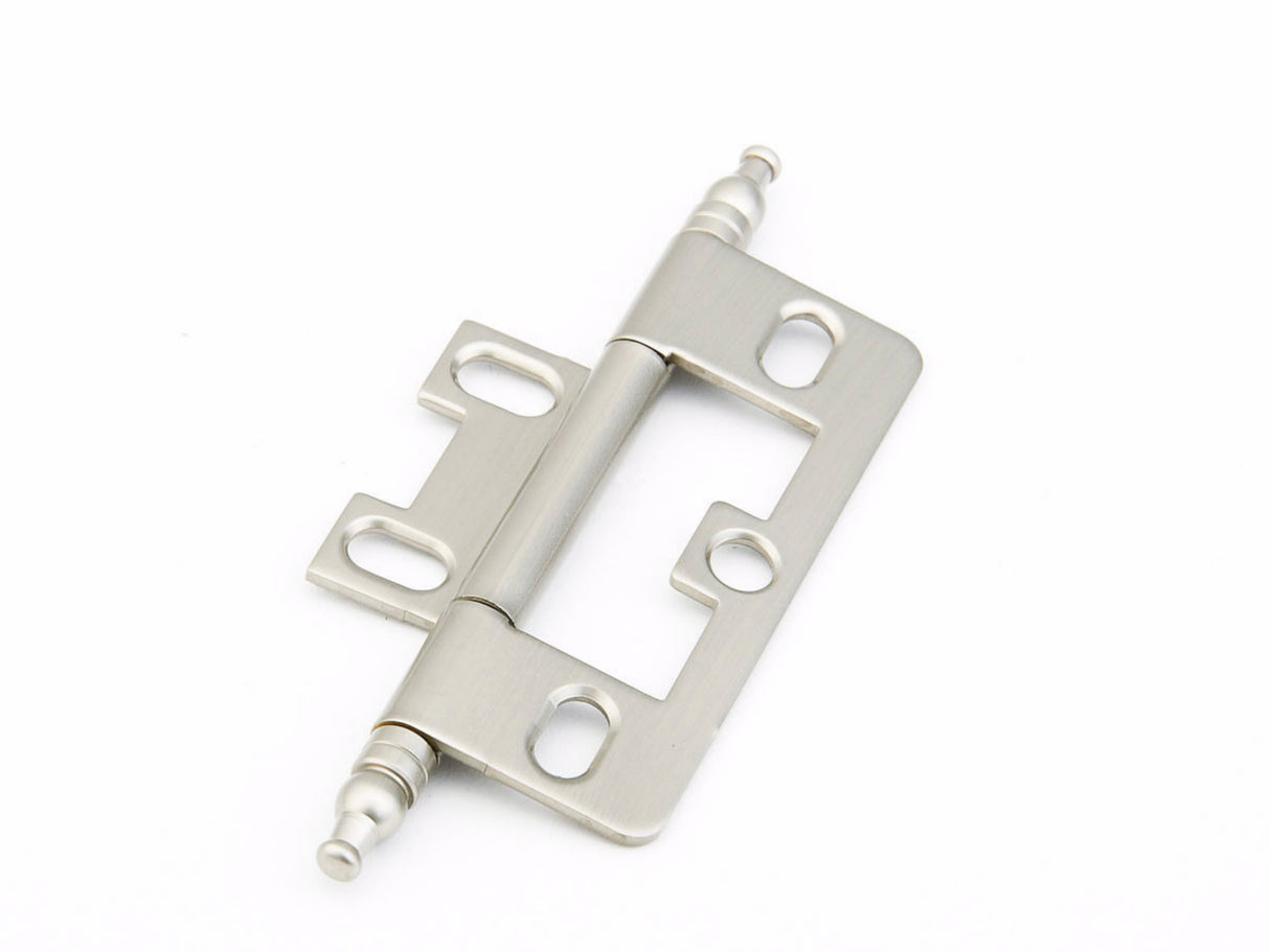 Schaub 1100M-15 Minaret Tip Non-Mortise Cabinet Hinge Satin Nickel Finish