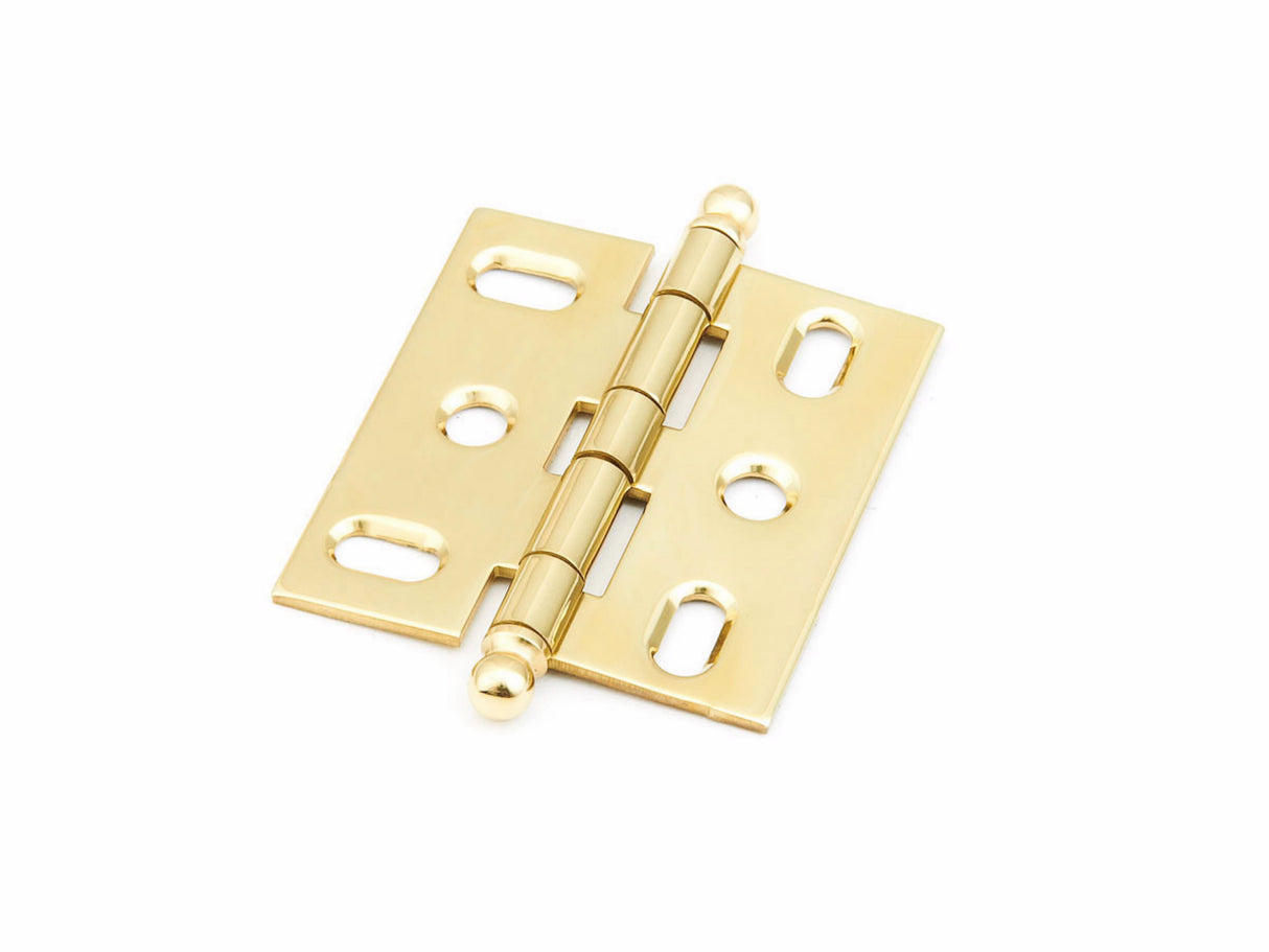 Schaub 1111B-03 Ball Tip Mortise Cabinet Hinge Bright Brass Finish