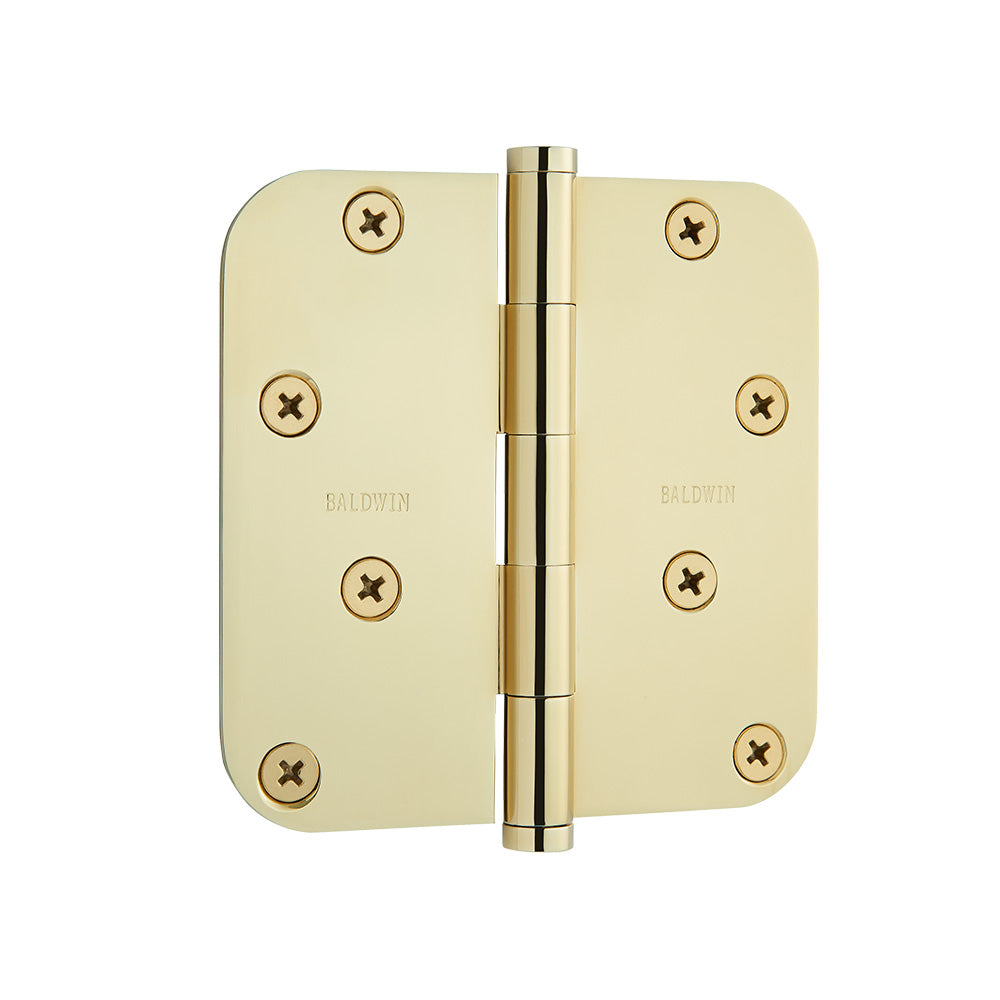 Baldwin 1140003I 4" X 4" - 5/8" Radius Mortise Hinge Lifetime Brass Finish