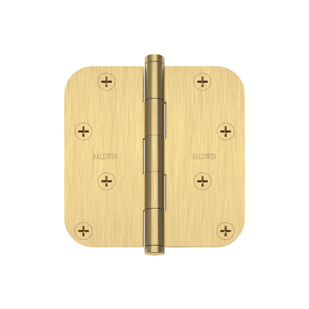Baldwin 1140044I 4" X 4" - 5/8" Radius Mortise Hinge Lifetime Satin Brass Finish