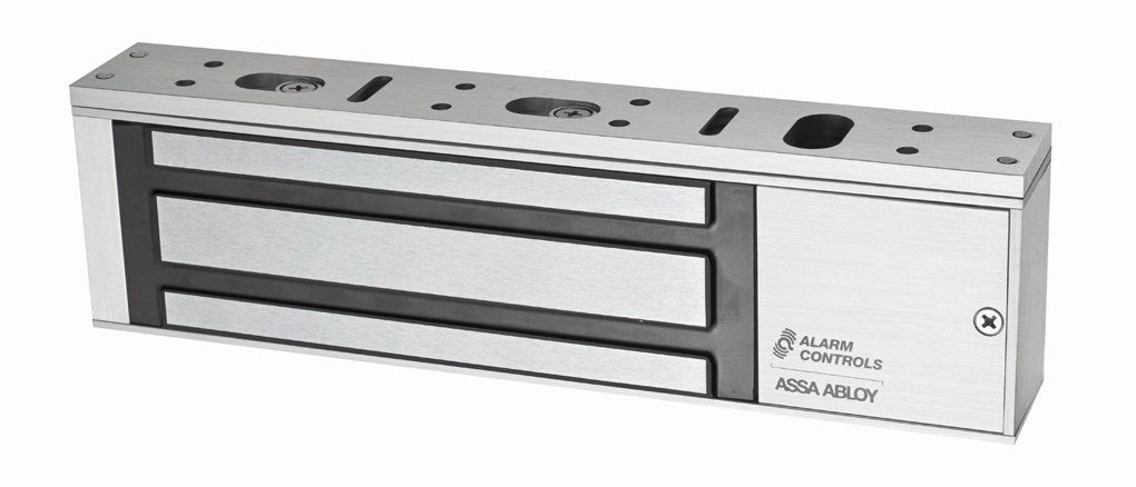 Alarm Controls 1200S Single Door 1200 Pound Magnetic Lock; 12VDC / 24VDC Clear Anodized Aluminum Finish