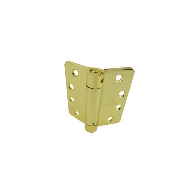 Hager 125143.1 4" x 4" Full Mortise Single Acting 1/4" Radius Corner Spring Hinge # 050220 Single Box Bright Brass Finish