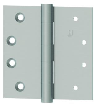 Hager 12794124 4-1/2" x 4-1/2" Full Mortise Five Knuckle Plain Bearing Standard Weight Hinge Satin Brass Finish