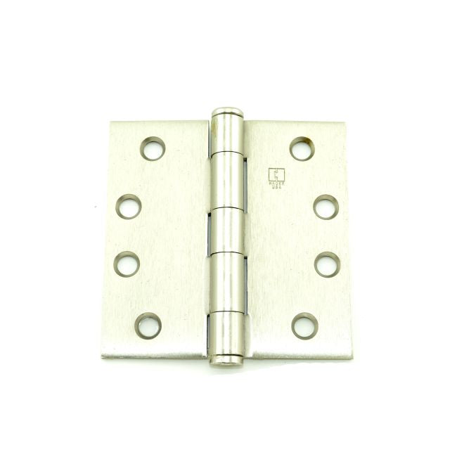 Hager 1279415 4" x 4" Full Mortise Five Knuckle Plain Bearing Standard Weight Hinge Satin Nickel Finish