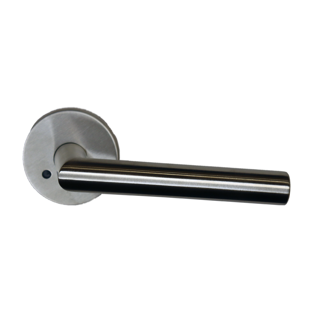 Omnia 12/38T.PR32D Stainless 12 Lever Privacy 2-3/8" Backset; T Strike; 1-3/8" Door Satin Stainless Steel Finish