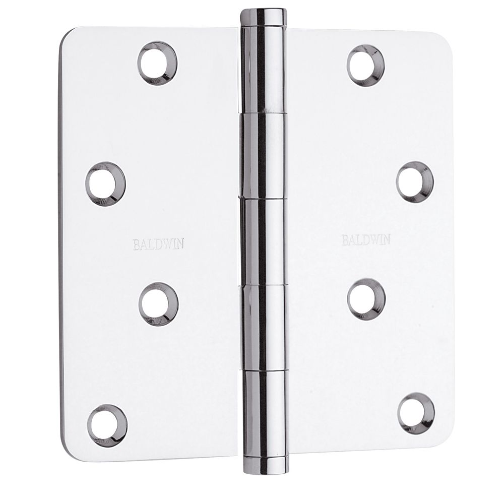Baldwin 1440260I 4" x 4" - 1/4" Radius Mortise Hinge Bright Chrome Finish