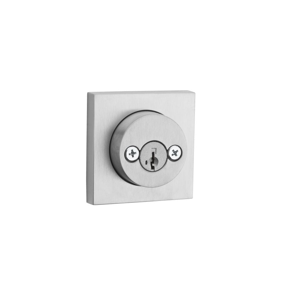 Kwikset 159SQT-26DS.STRKP Halifax Square Rose Double Cylinder Deadbolt SmartKey with 6AL Latch and STRKP Strike Pack which includes Square Corner, Round Corner and 5303 Round Corner Full Lip Strikes KA3 Satin Chrome Finish