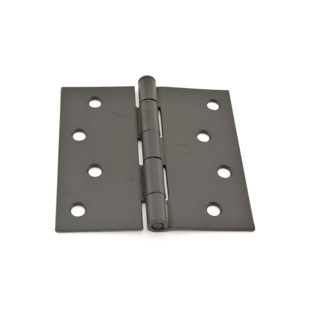 Hager 174141DEA 4" x 4" Steel Square Corner Full Mortise Plain Bearing Residential Hinge Dull Black Finish