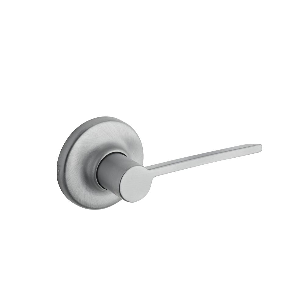 Kwikset 200LRLRDT-26D Ladera Lever with Round Rose Passage Door Lock with 6AL Latch and RCS Strike Satin Chrome Finish
