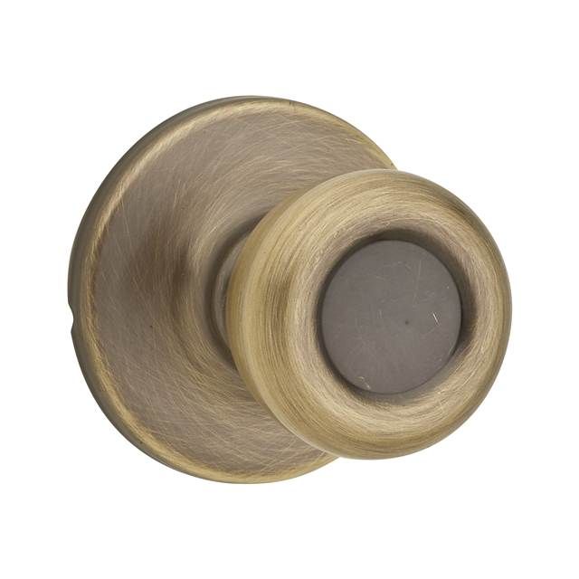 Kwikset 200T-5 Tylo Knob Passage Door Lock with 6AL Latch and RCS Strike Antique Brass Finish