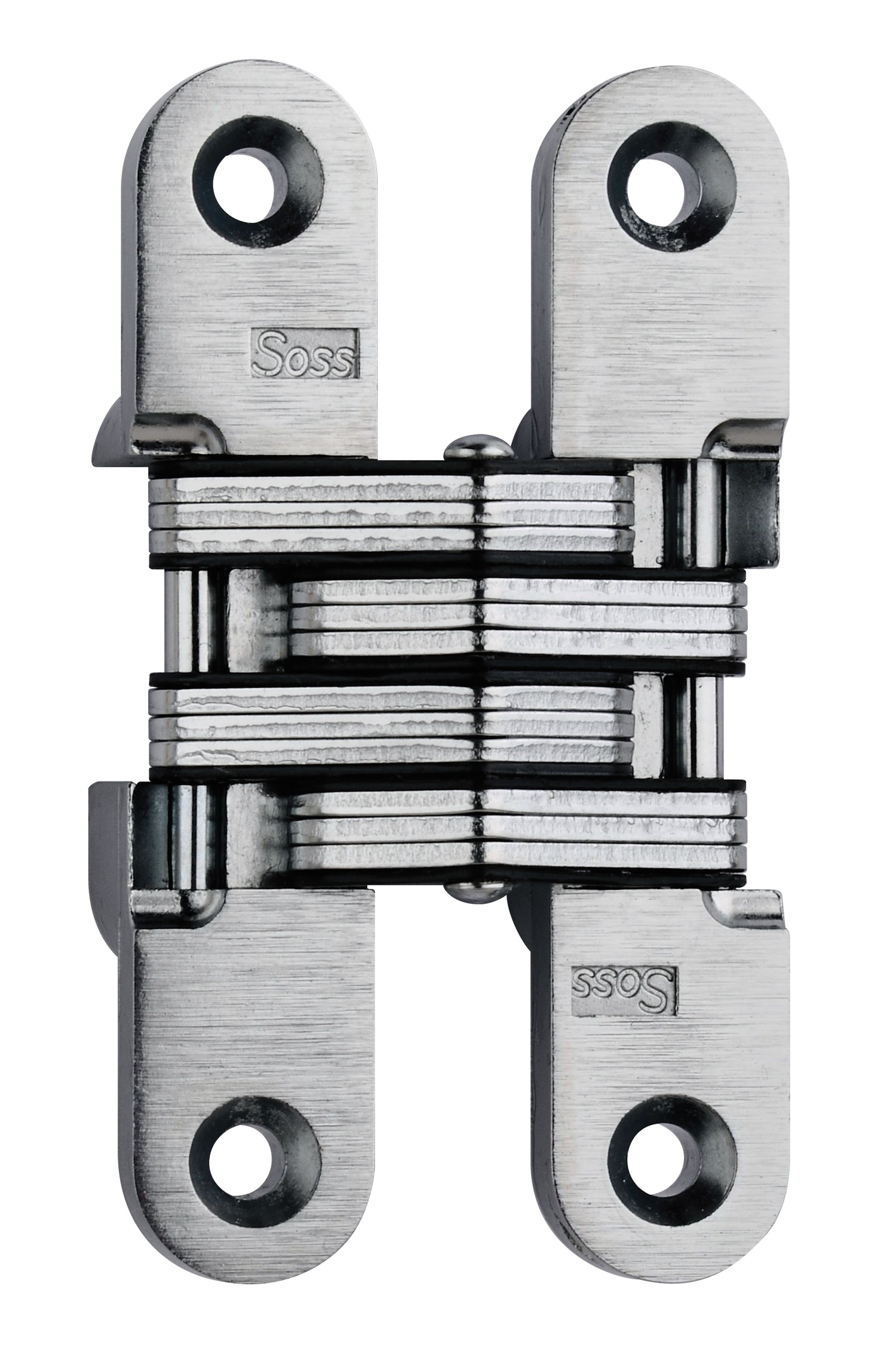 Soss 212SSUS32D 3/4" x 3-3/4" Medium Duty Invisible Hinge for 1-1/8" Doors Satin Stainless Steel Finish