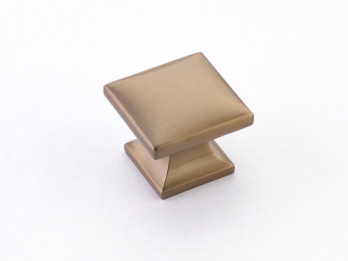 Schaub 219-BBZ 1-3/8" Northport Square Cabinet Knob Brushed Bronze Finish