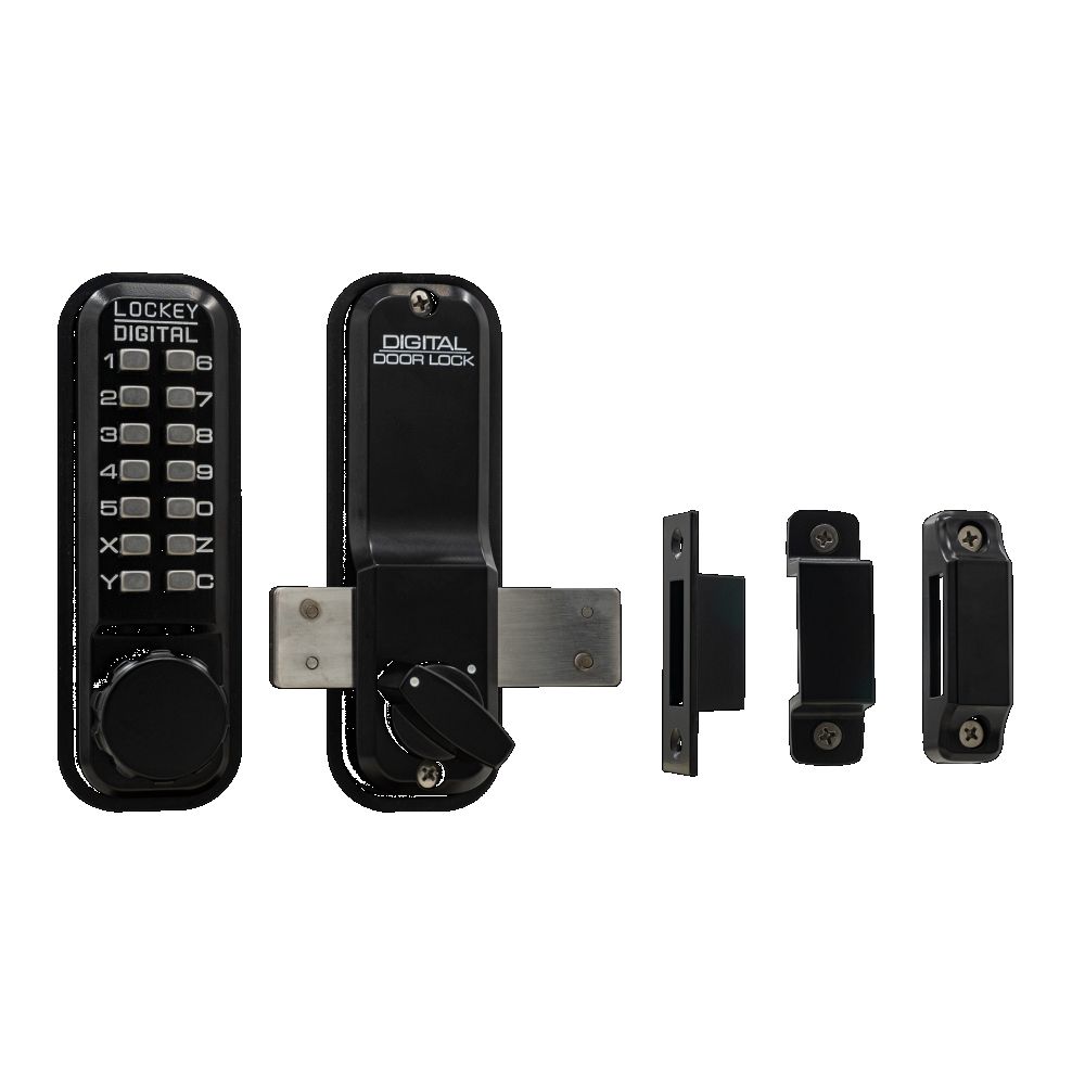 Lockey 2200JBMG Mechanical Keyless Surface Mount Deadbolt Jet Black Marine Grade Finish