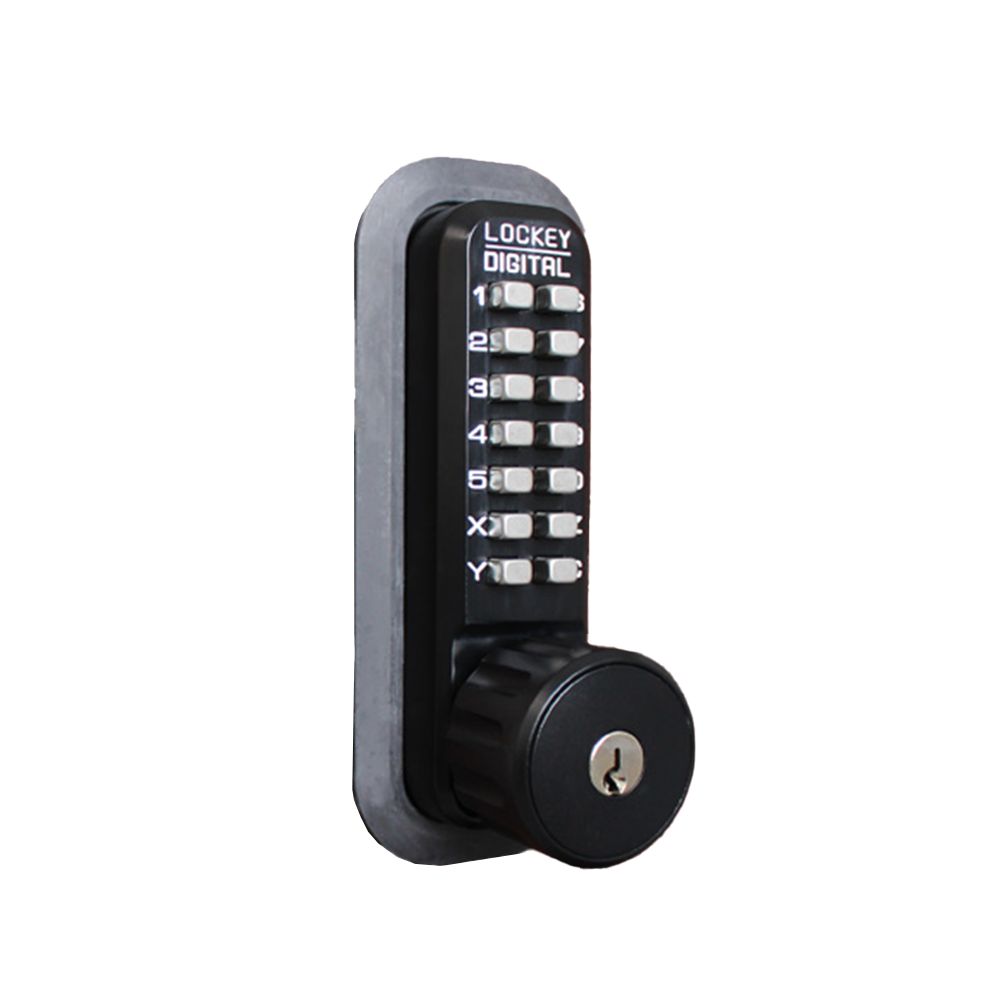 Lockey 2210JBMGKO Mechanical Deadbolt with Single Combination and Key Override Jet Black Marine Grade Finish