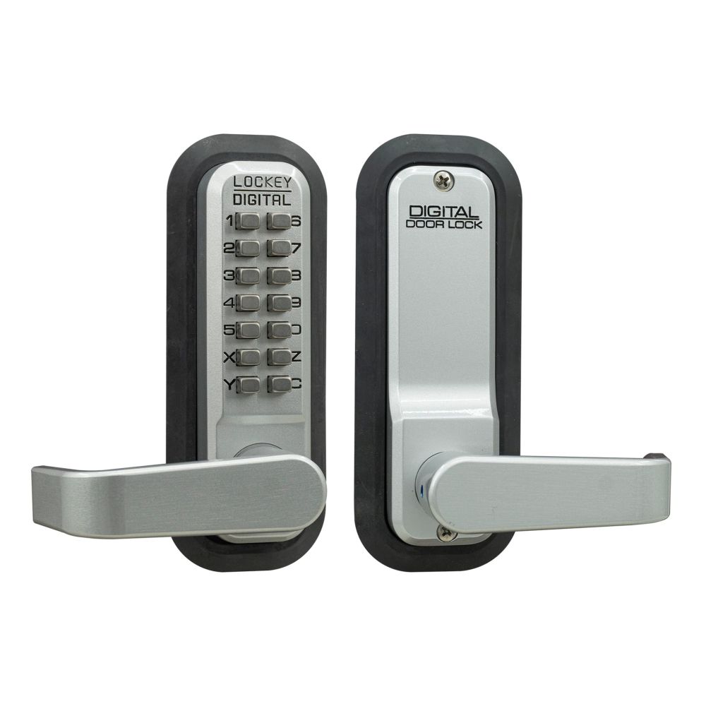 Lockey 2835SCMG Mechanical Keyless Lever Lock with Passage Function and Single Combination Satin Chrome Marine Grade Finish