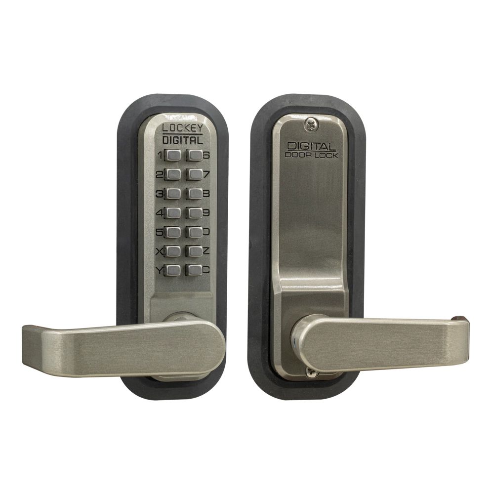 Lockey 2835SN Mechanical Keyless Lever Lock with Passage Function and Single Combination Satin Nickel Finish